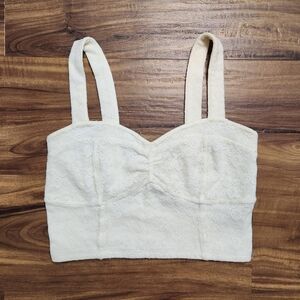 Mudd Lace Ivory Cropped Tank Top Size Small